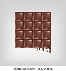 chocolate bar isolated vector flat design