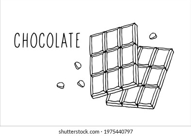 Chocolate bar. Isolated vector on a white background.