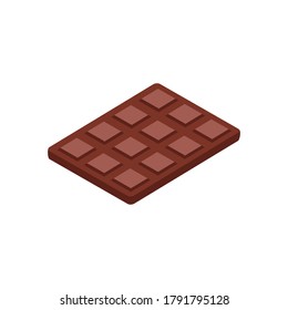 Chocolate Bar Isometric Flat Icon Illustration Isolated in White