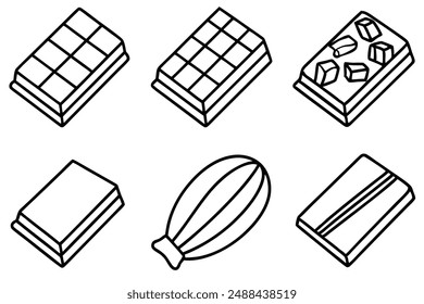 Chocolate Bar line art illustration tempting dessert drawing