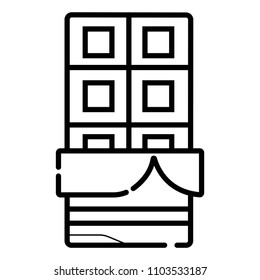Chocolate bar line icon, food & drink elements, sweets sign, a linear pattern on a white background, eps 10.
