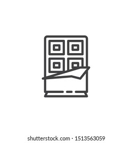 Chocolate bar line icon. linear style sign for mobile concept and web design. Chocolate outline vector icon. Symbol, logo illustration. Vector graphics