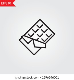 chocolate bar line thin icon, vector illustration eps10