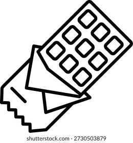 Chocolate bar Line vector Icon Design