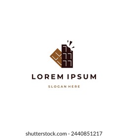 Chocolate bar logo design on isolated background