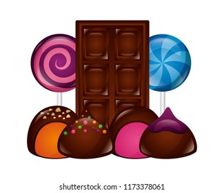 chocolate bar lollipops and stuffed bonbons