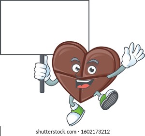 Chocolate bar love cute cartoon character style bring board