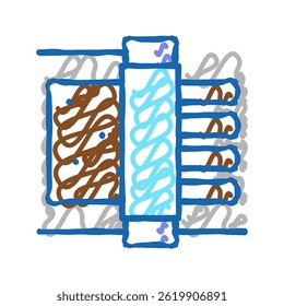 chocolate bar making equipment doodle icon sketch vector. chocolate bar making equipment sign. isolated symbol illustration