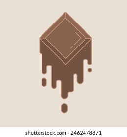 Chocolate Bar Melting vector Illustration