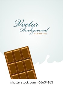 Chocolate bar with milk vector background