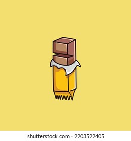 Chocolate bar modern cartoon illustration