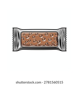 chocolate bar with nuts isolated on white background