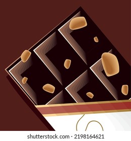 barra de chocolate con mochila de nueces