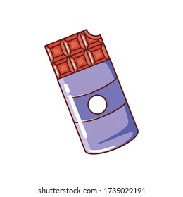 chocolate bar on white background vector illustration design