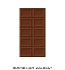 Chocolate bar on white background, vector illustration