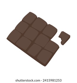 barra de chocolate sobre fondo blanco, postre, ilustración vectorial en estilo plano