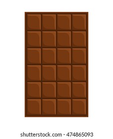 Chocolate bar on white background.