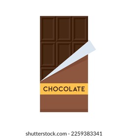 Chocolate bar in open package vector illustration