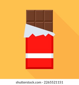 Chocolate bar in open package vector illustration