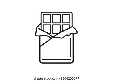 Chocolate Bar Outline Vector Icon