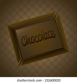 chocolate bar over brown background. vector illustration