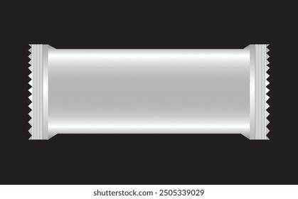 Chocolate bar pack mockup on black isolated vector