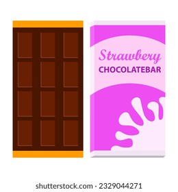 Chocolate bar package packaging blank pack set isolated vector illustration set