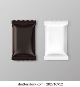 Pacote de barra de chocolate embalagem em branco branco marrom pacote conjunto ilustração vetorial isolada