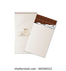 Chocolate bar package packaging set isolated vector