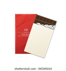 Chocolate bar package packaging set isolated vector