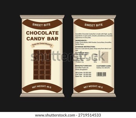 Chocolate bar packaging design. Dark, classic, and milk chocolate packaging. incredibly realistic drawing.