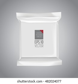 Chocolate bar packaging. Isolated foil bag, blank food packaging. 