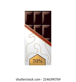 paro de empaquetado de barras de chocolate aislado
