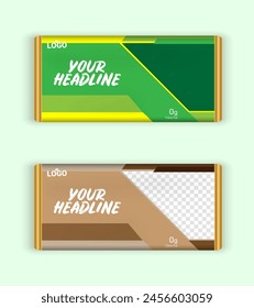 Juego de embalaje de barra de chocolate. Plantilla de marca de productos de lujo de moda con patrón de etiqueta para embalaje. Vector eps diseño.