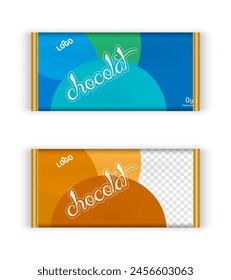 Chocolate bar packaging set. Trendy luxury product branding template with label pattern for packaging. Vector eps design.