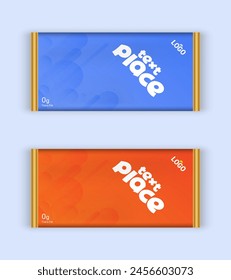Chocolate bar packaging set. Trendy luxury product branding template with label pattern for packaging. Vector eps design.