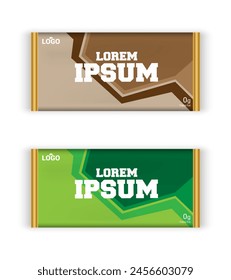 Juego de embalaje de barra de chocolate. Plantilla de marca de productos de lujo de moda con patrón de etiqueta para embalaje. Vector eps diseño.