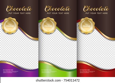 Conjunto de embalaje de la barra de chocolate. Plantilla de diseño de marca de productos de lujo con diseño de etiqueta para el embalaje. Diseño de vectores.