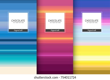 Schokoladenverpackungsset. Trendy luxuriöse Markenvorlage mit Etikettenmuster für die Verpackung. Vektordesign.