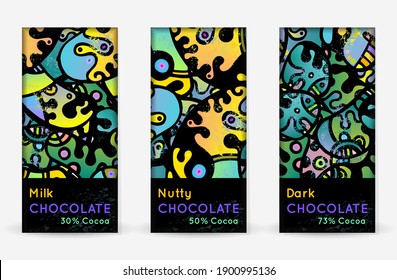 Chocolate Bar Packaging Set. Vector Template