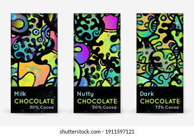 Chocolate Bar Packaging Set. Vector Template