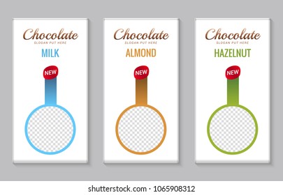 Chocolate bar packaging template design. Chocolate branding product pattern. Vector luxury design package.