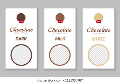 Chocolate bar packaging template design. Chocolate branding product pattern. Vector luxury design package.