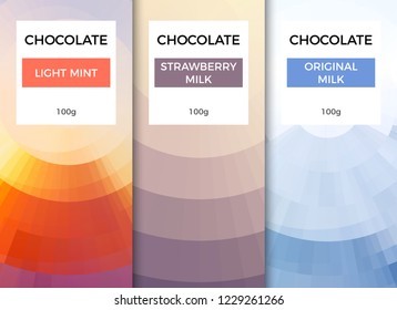Chocolate bar packaging template design. Chocolate branding product pattern. Vector luxury design package.