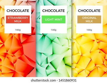 Chocolate bar packaging template design. Chocolate branding product pattern. Vector luxury design package.