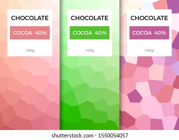 Chocolate bar packaging template design. Chocolate branding product pattern. Vector luxury design package.