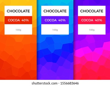 Chocolate bar packaging template design. Chocolate branding product pattern. Vector luxury design package.