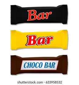 Chocolate bar. Packing. Template.