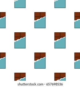 Chocolate bar pattern seamless background in flat style repeat vector illustration
