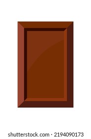 Chocolate bar piece rectangular  chunk vector icon. Yummy brown milky choco part. Flat design cartoon style cacao sweet food clip art illustration.